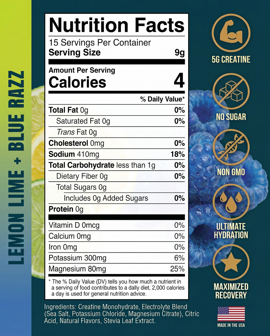 Electrolytes + Creatine Bundle (Lemon Lime + Blue Razz)